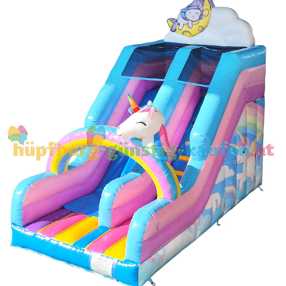 Hüpfburg Rutsche Einhorntraum